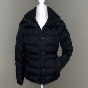 Women’s Lands End Puffer Jacket, Black, Size Small.
